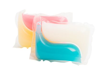 washing capsule isolated on white backgroundの写真素材