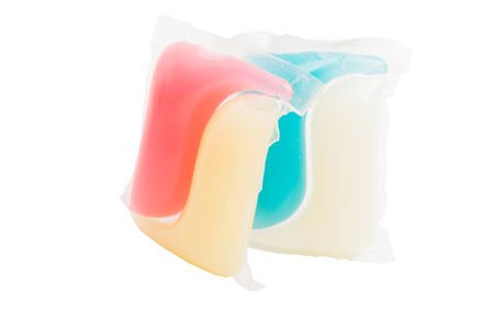 washing capsule isolated on white backgroundの写真素材