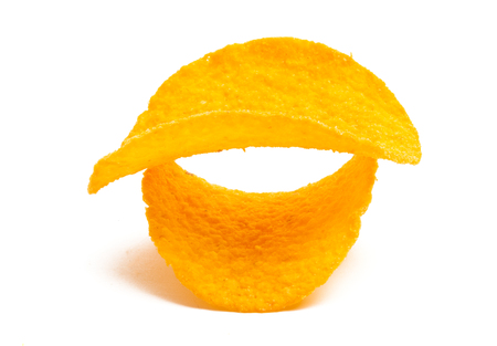 chips isolated on white backgroundの写真素材