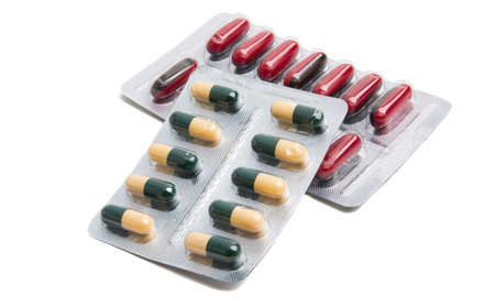 pill packaging isolated on white background