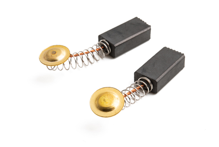 electric motor collector brushes isolated on white backgroundの写真素材