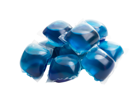 capsules for washing isolated on white backgroundの写真素材