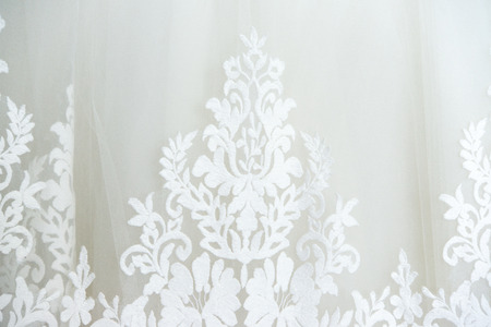 texture of the material of the wedding dressの写真素材