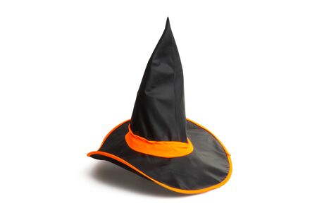 halloween hat isolated on white backgroundの写真素材