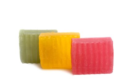 fruit candy isolated on white backgroundの写真素材
