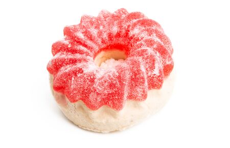 marshmallows with marmalade isolated on white backgroundの写真素材