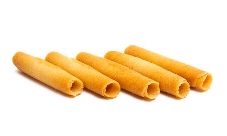 crispy tubules isolated on white background