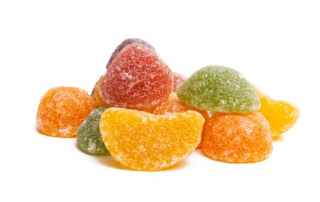 gummy candies isolated on white backgroundの写真素材