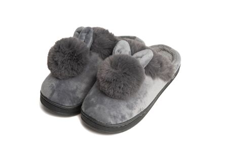 soft slippers isolated on white backgroundの写真素材
