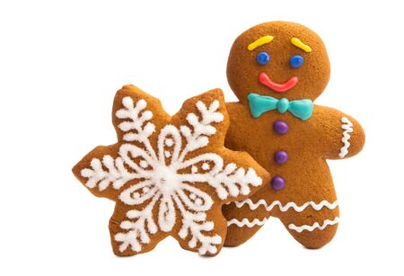christmas gingerbread cookie isolated on white background
