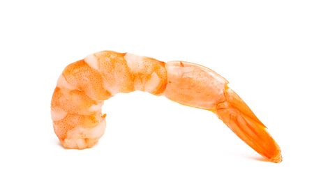 boiled shrimp isolated on white backgroundの写真素材