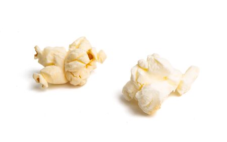 popcorn isolated on white backgroundの写真素材