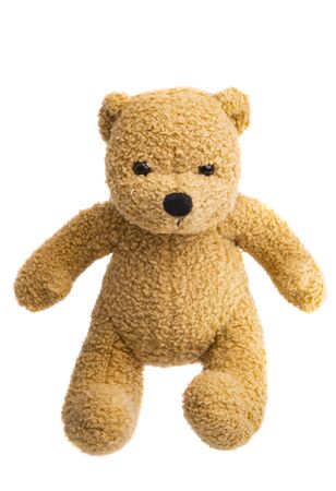 soft toy bear isolated on white backgroundの写真素材
