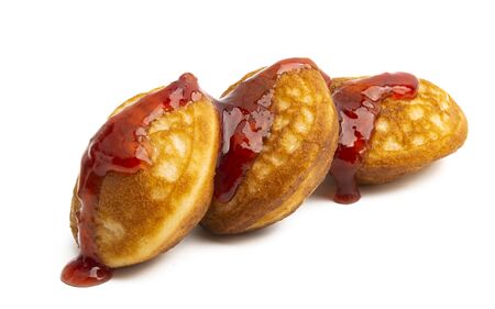 pancakes isolated on white backgroundの写真素材