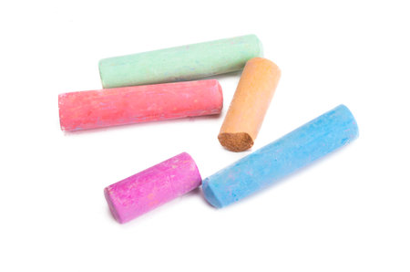 colored crayons isolated on white background