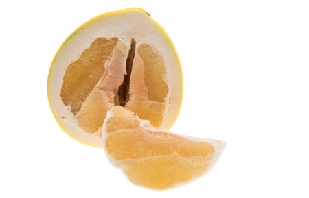 pamela fruit isolated on white backgroundの写真素材