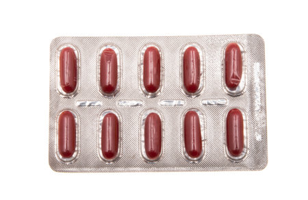 packing of pills isolated on white background