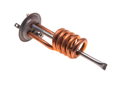 electric heating element isolated on white backgroundの写真素材