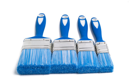 paint brushes isolated on white backgroundの写真素材