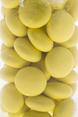 valerian pills in a bottleの写真素材