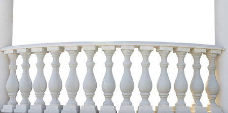 beautiful stone railing isolated on white background