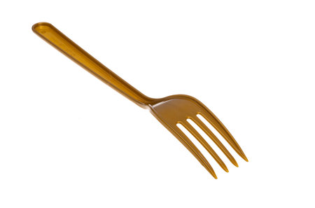 disposable tableware isolated on white backgroundの写真素材