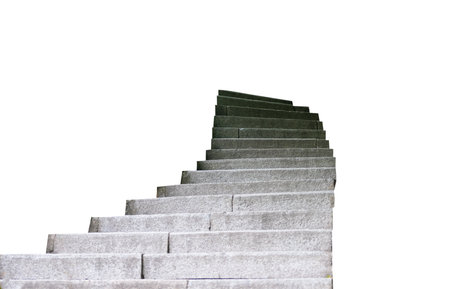 stone steps isolated on white backgroundの写真素材