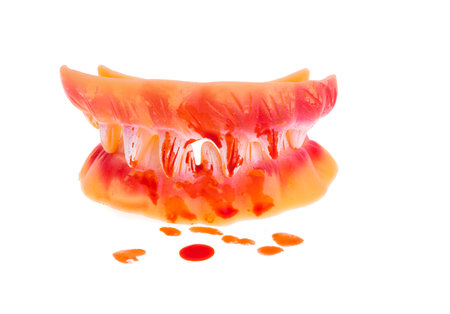 vampire teeth for halloween isolated on white background