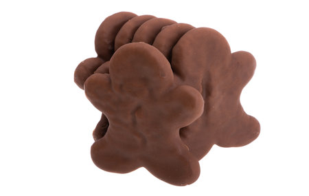 christmas chocolate men isolated on white background