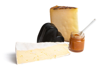 cheeses isolated on white backgroundの写真素材