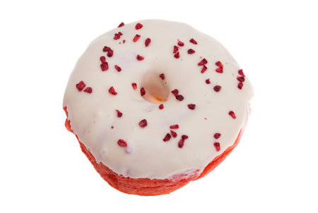 donuts in glaze isolated on white backgroundの写真素材