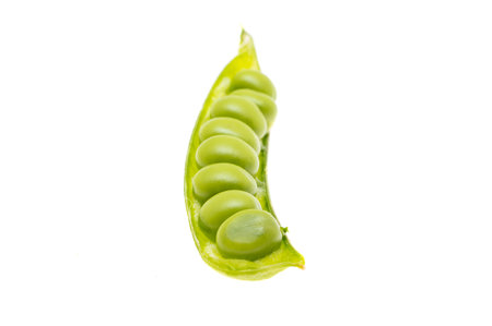 green peas isolated on white background