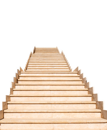 stone steps isolated on white backgroundの写真素材