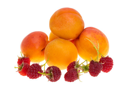 apricot isolated on white backgroundの写真素材