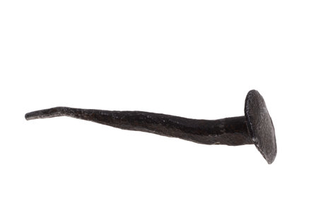 vintage nail isolated on white backgroundの写真素材