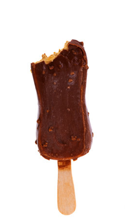 Ice cream on a stick isolated on white background