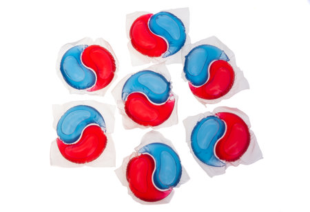 Washing capsules isolated on white background
