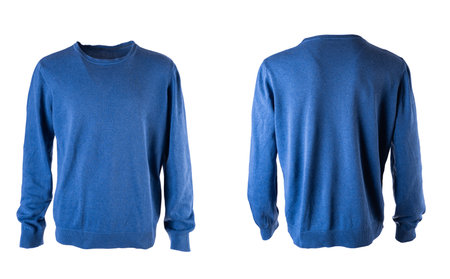 Male sweater isolated on white backgroundの写真素材