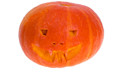 Pumpkins for Halloween Day isolated on white backgroundの写真素材