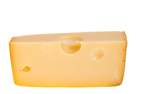 big piece of cheese isolated on white background