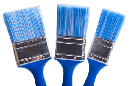 paint brushes isolated on white backgroundの写真素材