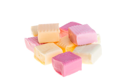 fruit gummies isolated on white backgroundの写真素材