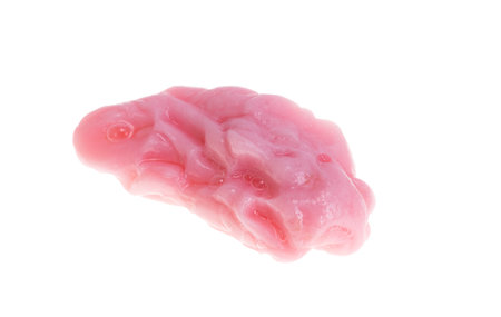 chewing gum pink isolated on white backgroundの写真素材
