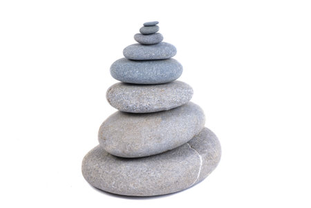 pebbles isolated on white backgroundの写真素材