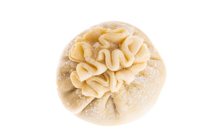 khinkali isolated on white backgroundの写真素材