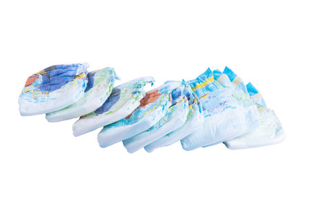 baby diaper isolated on white backgroundの写真素材