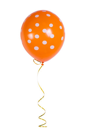 polka dot balloons isolated on white backgroundの写真素材