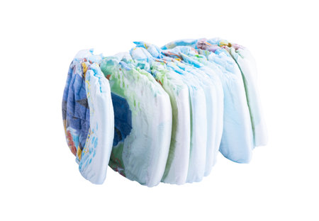 diapers isolated on white backgroundの写真素材
