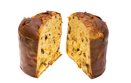 Panettone Italian isolated on white backgroundの素材