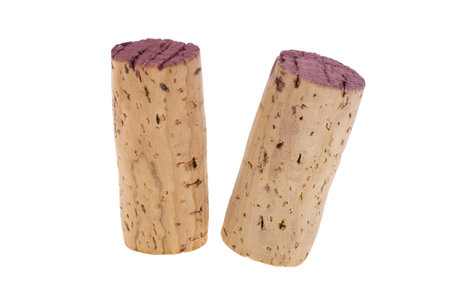 wine corks isolated on white backgroundの写真素材